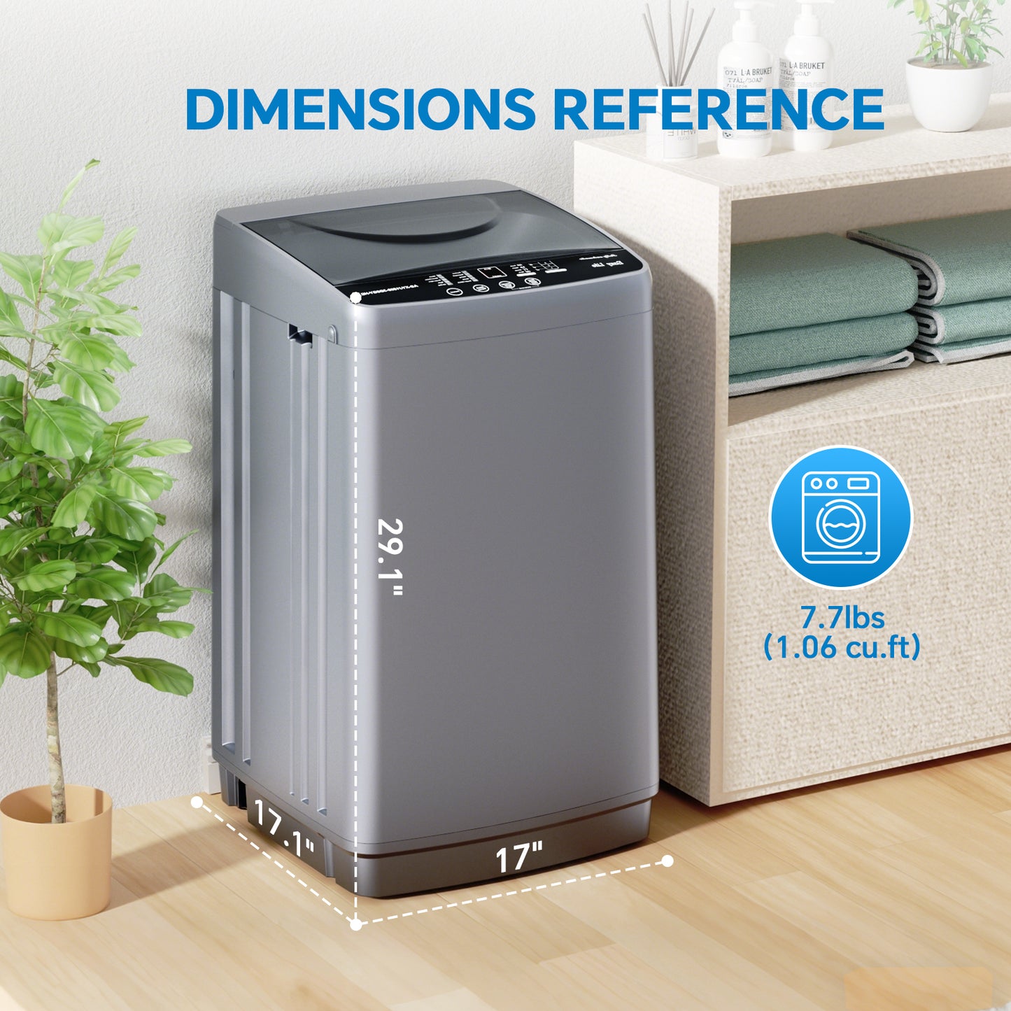 7.7 lbs Portable Washing Machine | Fully Automatic Compact Model