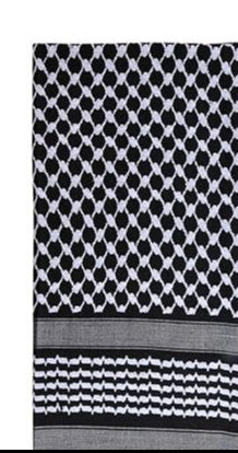 Black and white patterned fabric with geometric design