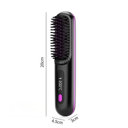 LCD USB Charging Ceramic Heating Electric Portable Straight Comb