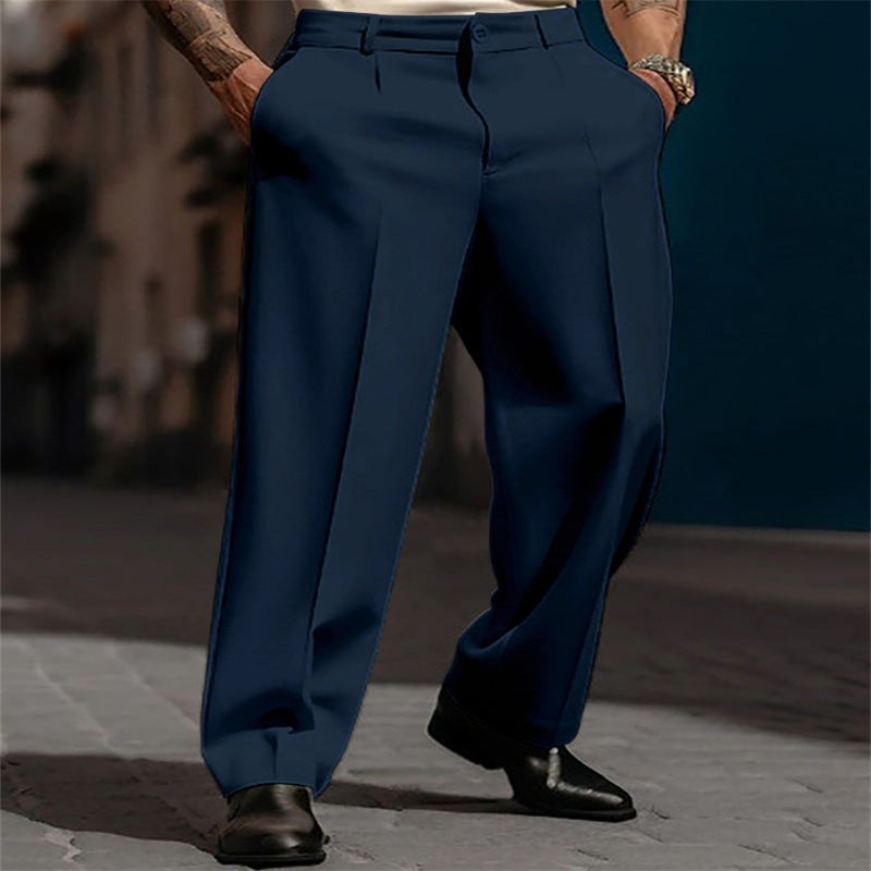 Men's Formal Straight Suit Pants - Breathable Outdoor Fashion Trousers