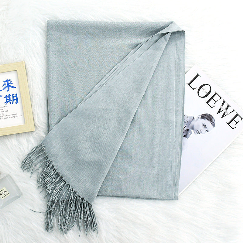 Luxurious Warm Tassel Scarf - Cashmere-Feel Meeting Accessory Annual Meeting Warm Cashmere Tassel Scar | Ectron Online