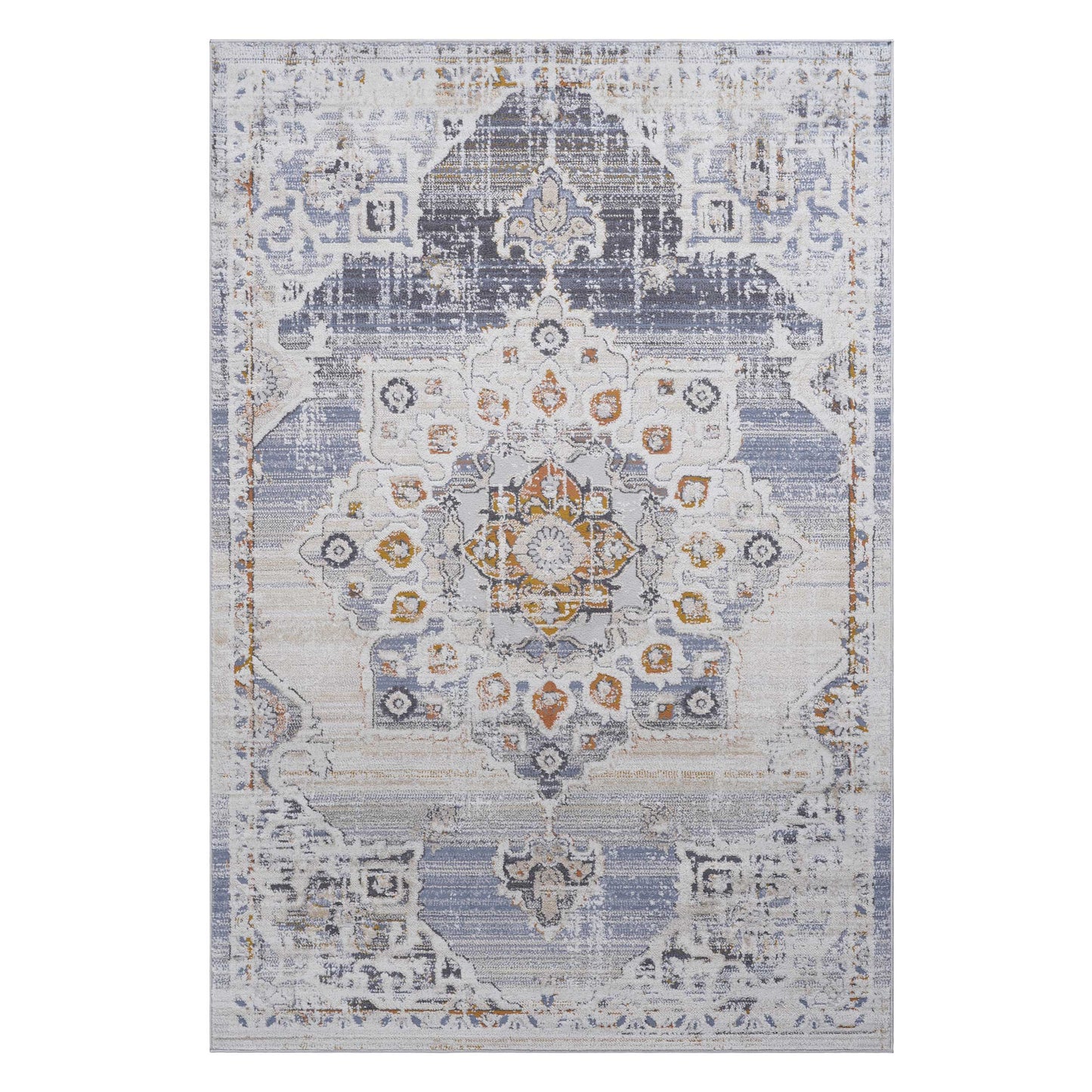 Payas Collection Medallion Area Rug - 6x9 Cream & Gold Modern