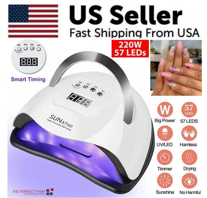 220W Professional UV LED Nail Lamp 220W Nail Dryer LED Lamp UV Light Polish | Ectron Online