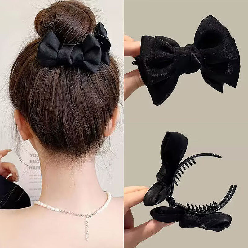 Elegant Bow Bun Grip – Acrylic Hair Clip for Stylish Updos Elegant Bow Bun Grip Female Online Influ | Ectron Online