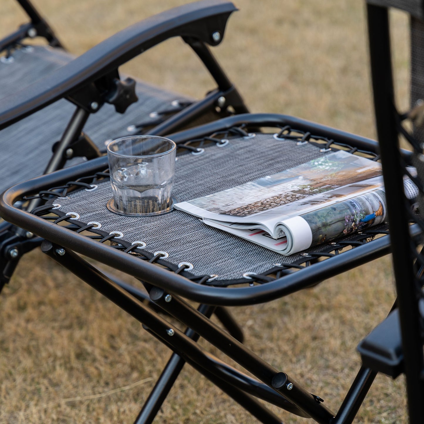Zero Gravity Chair Set with Side Table - Folding Reclining Loungers