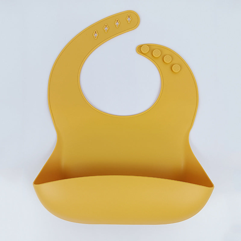 {{ brand }} Elegant Silicone Baby Bib – Waterproof, Soft & Easy to Clean Turmeric - New Children Eating Silicone Bib
