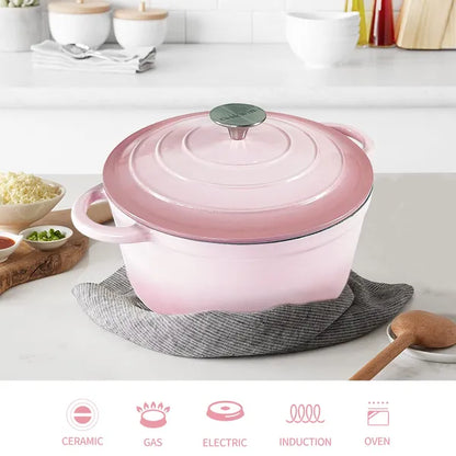 4.5 QT Enamel Cast Iron Dutch Oven - Pot with Lid & Dual Handles Dutch Oven,Dutch Oven Pot With Lid,4.5 Q | Ectron Online