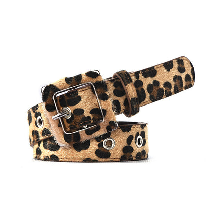 Fashionable Leopard Print Belt Female Decorative Pin Buckle