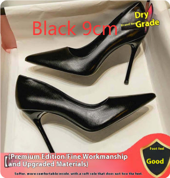 Women's Black Soft Leather Heels - Stiletto & Pointed Toe Women's Black Soft Leather High Heels St | Ectron Online