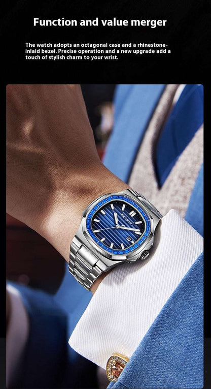 Men's Diamond Luminous Watch 2024 Men's Fashion Diamond Luminous Quar | Ectron Online