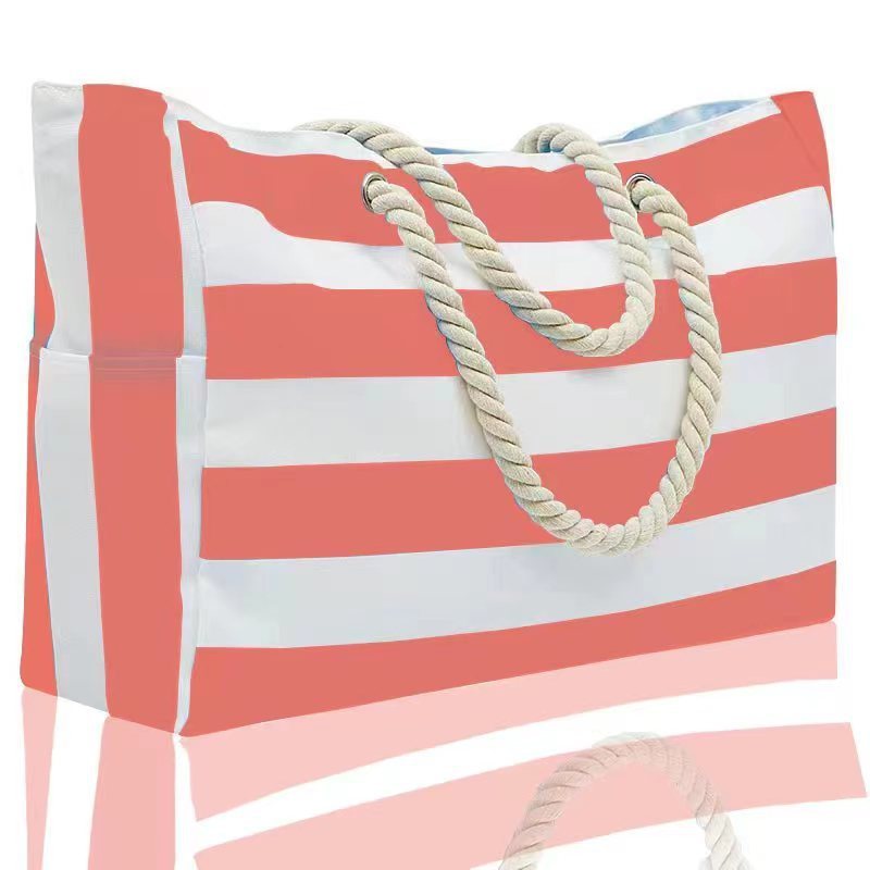 Striped Beach Large Storage Canvas Traveling Bag Striped Beach Large Storage Canvas Trave | Ectron Online
