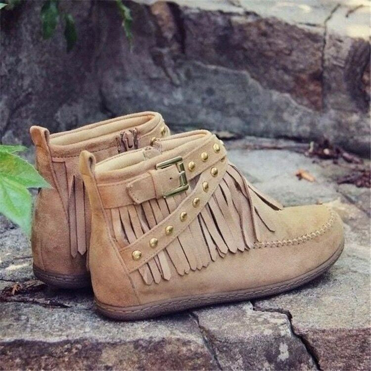 Women's Flat Buckle Martin Boots Retro Women's Flat Buckle Martin Boots Retro | Ectron Online