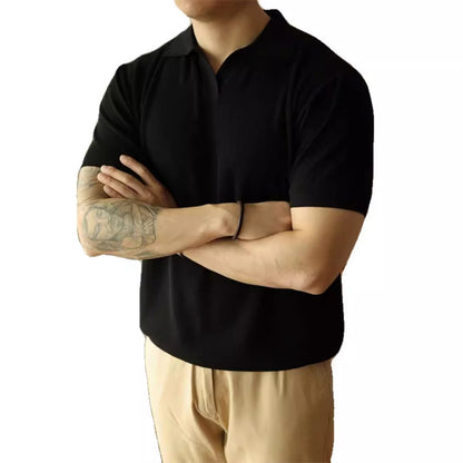 American V-neck Polo Shirt Men's Design Sense