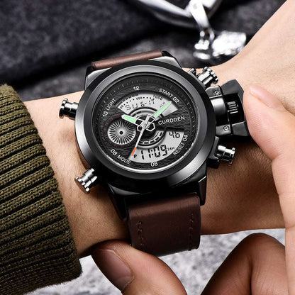 Men's Double Display Sports Watch Fashion Belt Multi-functional Double Dis | Ectron Online