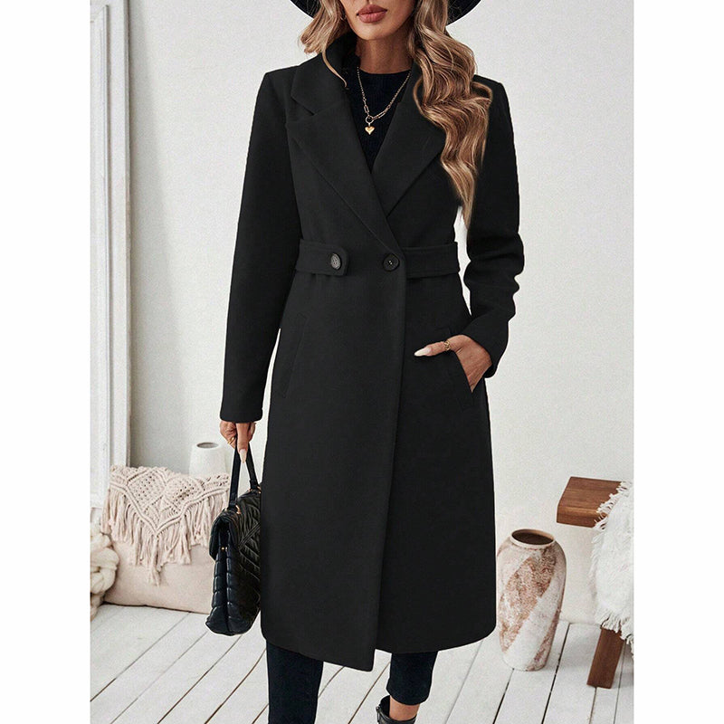 Women's Notch Lapel Trench Coat | Mid-Long Casual & Formal Jacket
