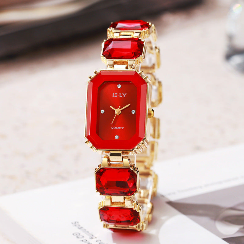Niche Colorful Steel Belt Square Watch Colorful Niche High-grade Steel Belt Squ | Ectron Online