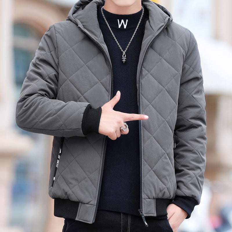 Fleece Jacket with Diamond Plaid Fleece Jacket Diamond Plaid Cotton-padde | Ectron Online