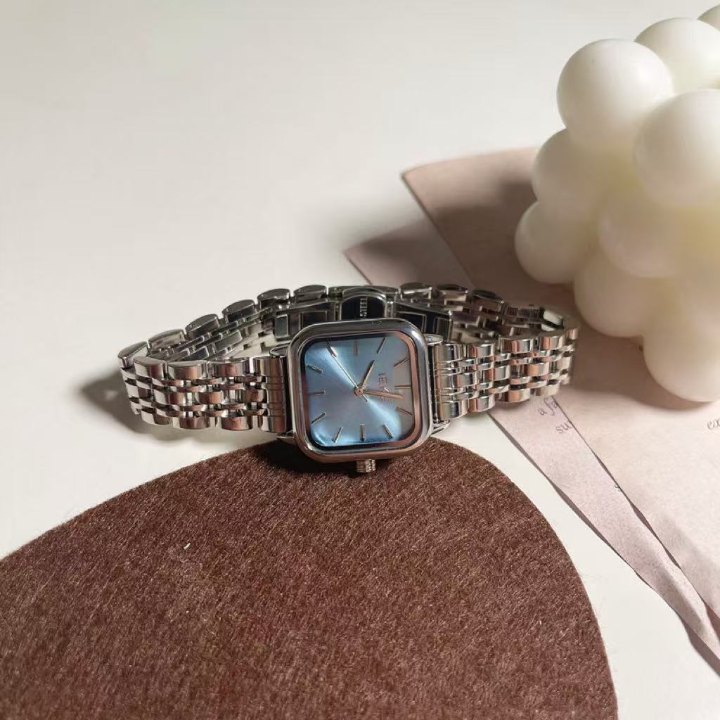 Light Luxury Square Steel Watch for Women Square Steel Belt Light Luxury Quartz Wa | Ectron Online