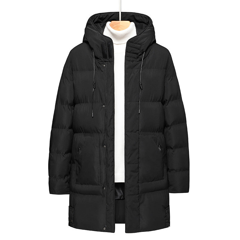 Men's Plus Size Mid-Length Thick Cotton-Padded Coat