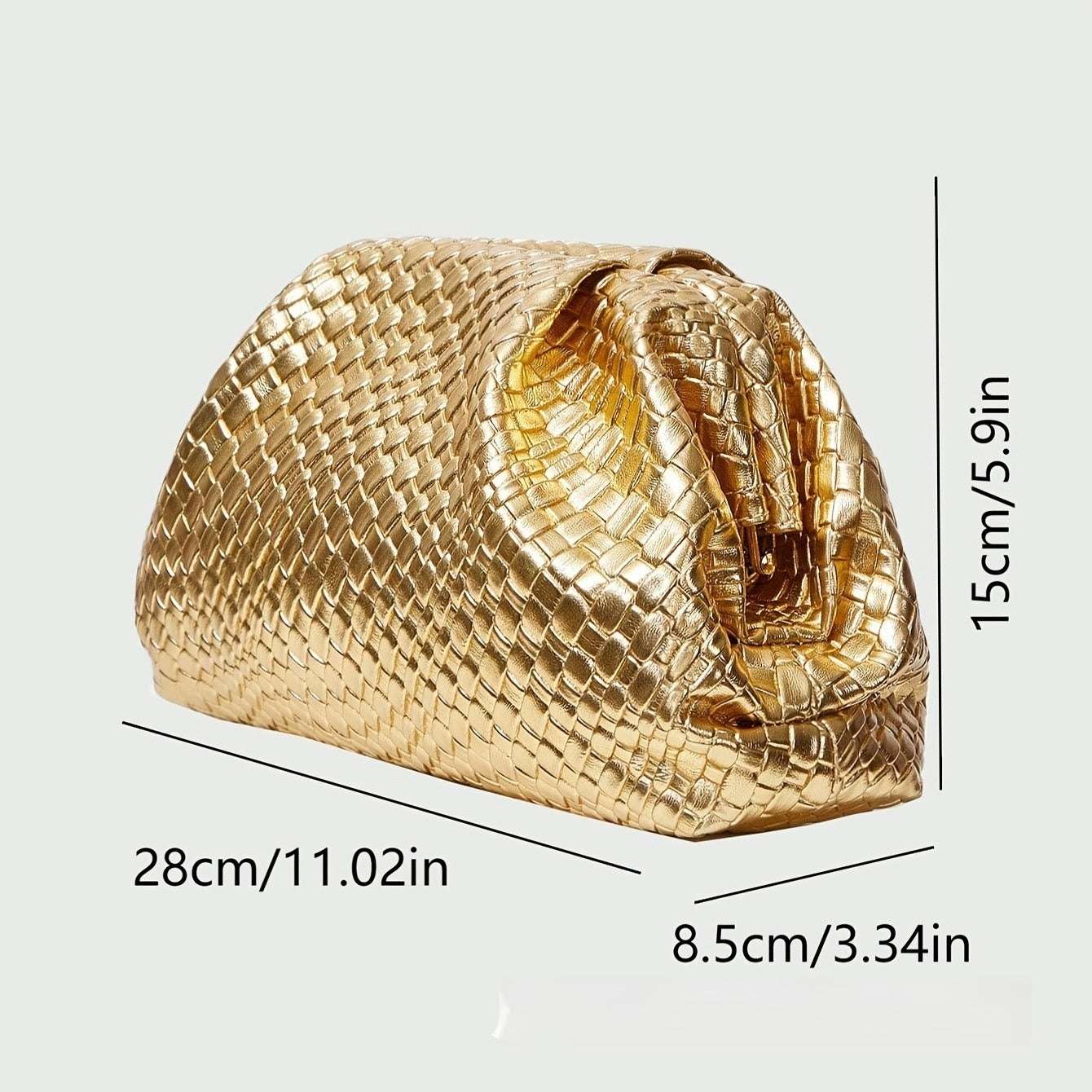 Women's Solid Color Versatile New Large Capacity Woven Clutch
