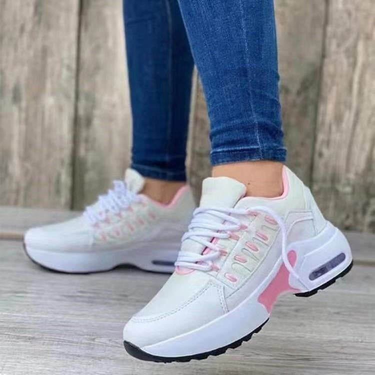 Lace Up Sneakers Women Wedge Heel Running Sports Shoes Lace Up Sneakers Women Wedge Heel Runnin | Ectron Online