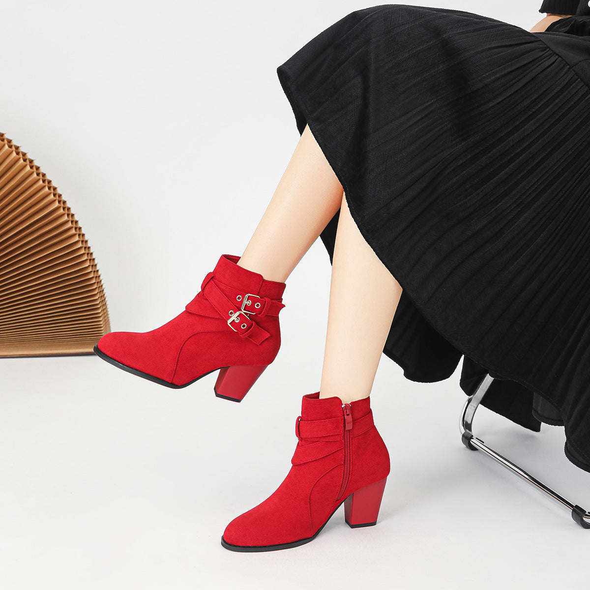 Elegant Suede Ankle Boots for Women - Comfortable High Heel Women's Ankle Boots New Fashion Ankle Bo | Ectron Online