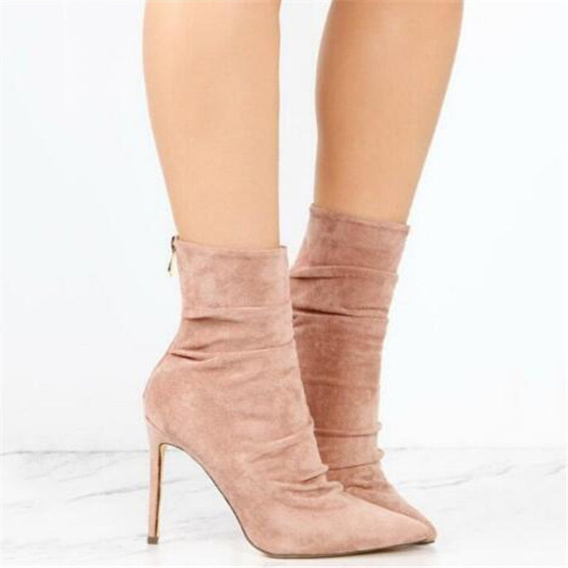 Autumn/Winter Boots: New Wrinkled Suede Design Women's Shoes | Ectron Online