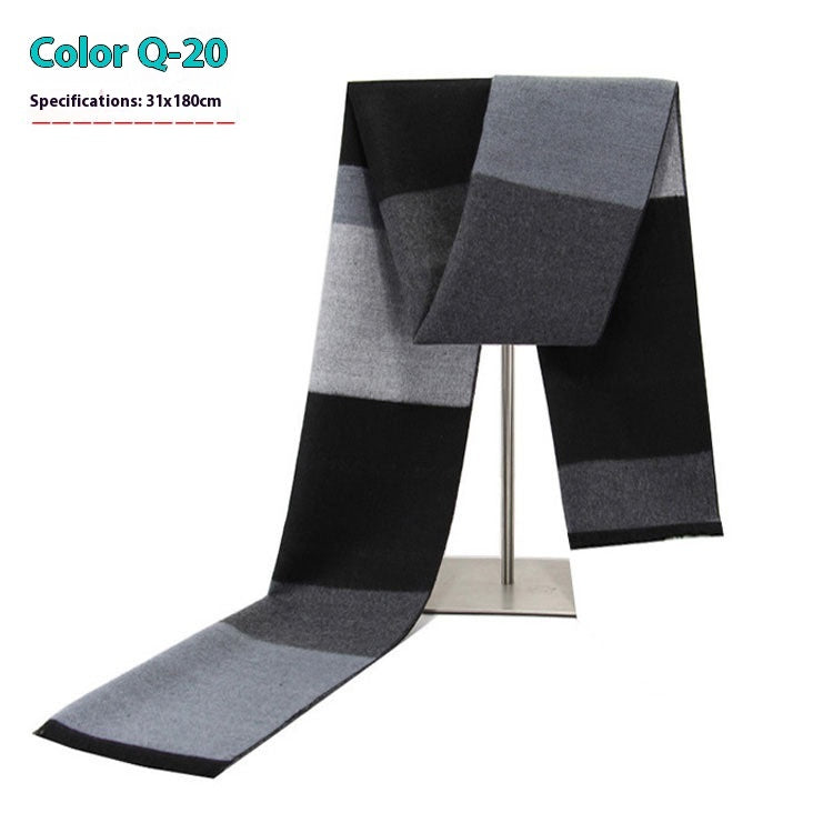 New Men's Cashmere-Like Striped Scarf New Men's Winter Warm Cashmere-like Stri | Ectron Online