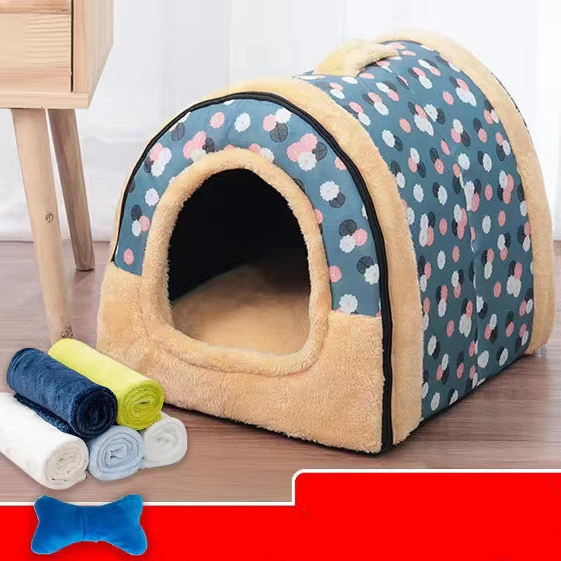 Detachable And Washable Kennel Cat Litter Closed House For Cats Warm Pet Supplies