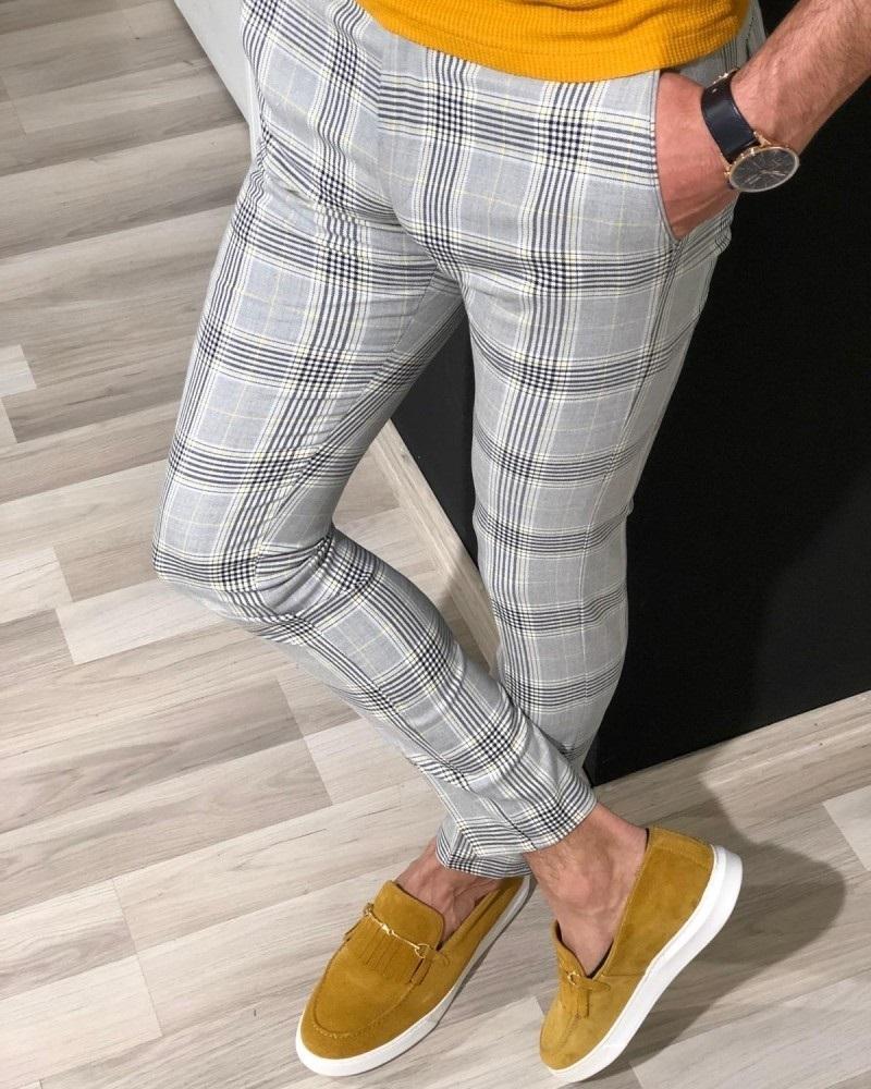 Men's casual plaid pants