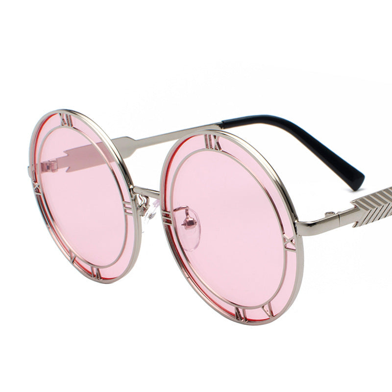 Round Frame Resin Fashion Metal Sunglasses