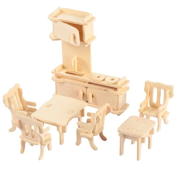 3D Wooden Dollhouse Furniture Puzzle