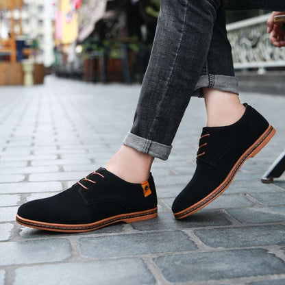 Men's Casual Leather Shoes With Cow Tendon Bottom