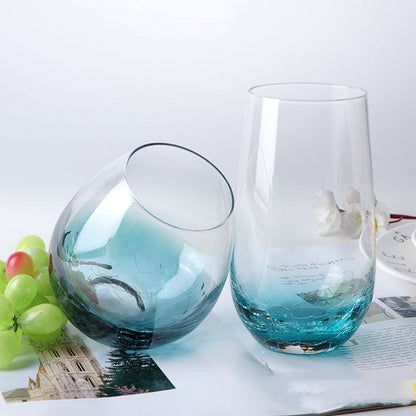 Modern Art Crystal Glass Ice Crack Goblet