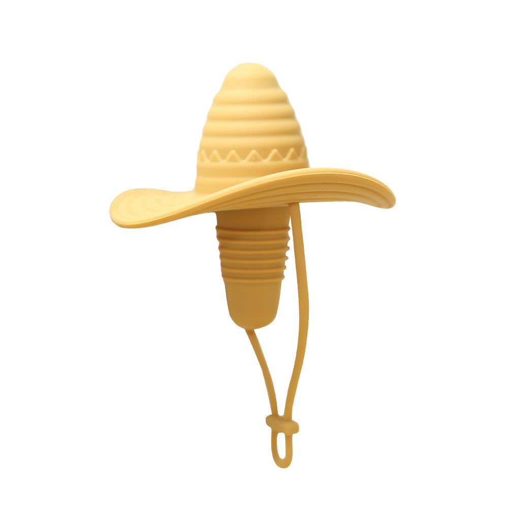 {{ brand }} Silicone Red Wine Stopper – Creative Western Cowboy Hat Design OPP Packaging Wheat Color Spire Cowboy Hat - Silicone Stopper For Red Wine Western Co