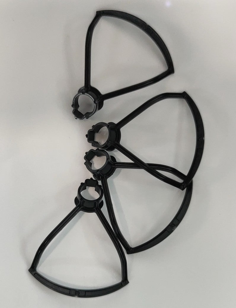 Protective drone frame accessory with curved guard and four mounts