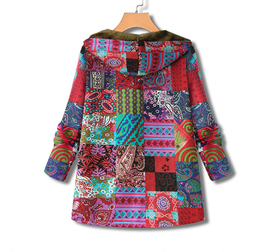 Ethnic style cotton-padded jacket Korean fashion