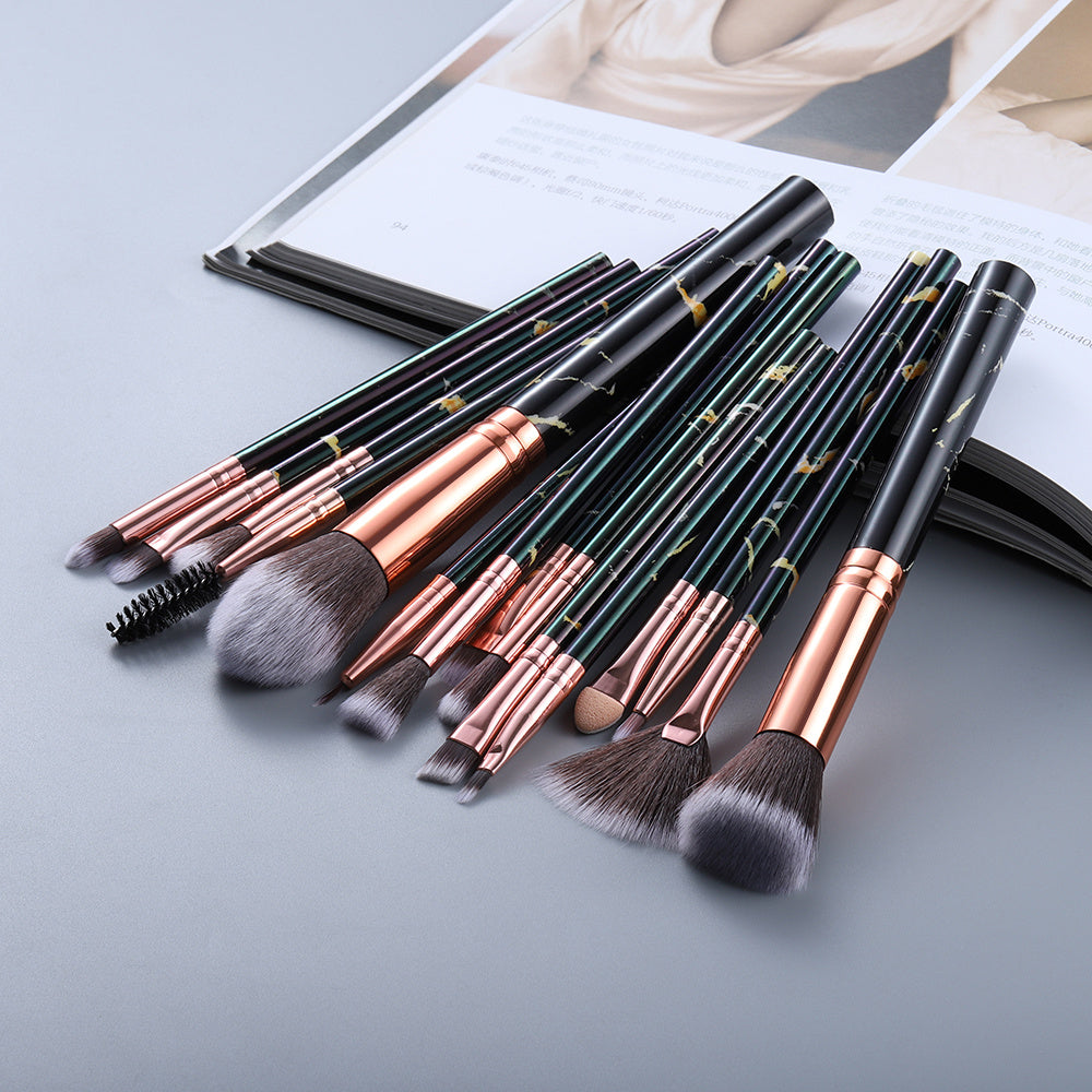 15 Marbled Design Makeup Brushes Set 15 Marbled Design Makeup Brushes Set | Ectron Online