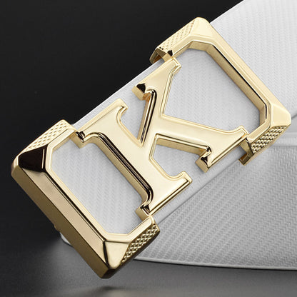 {{ brand }} Men's Leather Belts - All Styles&nbsp; 5 Gold logo - Men's Belts