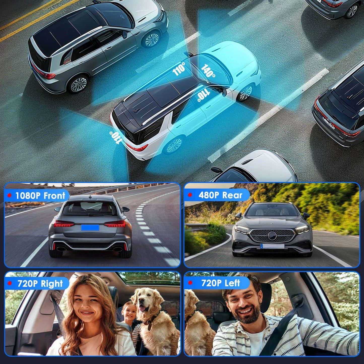 4-Channel 360° Dash Cam with 128GB Card 4 Channel Car Dash Cam With 128G MMC Car | Ectron Online