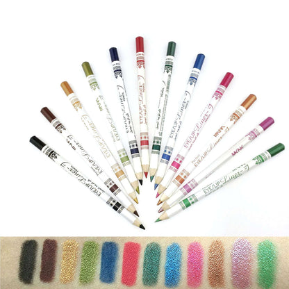 12 Colors Glitter Lip liner Eye Shadow Eyeliner Pencil Pen Makeup Cosmetics 12 Colors Glitter Lip liner Ey | Ectron Online