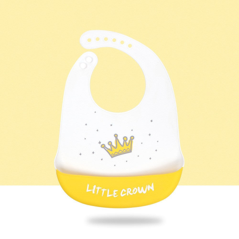 {{ brand }} Waterproof Silicone Baby Bib – Cute Cartoon Design E - Baby Cartoon Silicone Bib Waterproof And