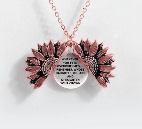 Sunflower Double-layer Lettering Necklace