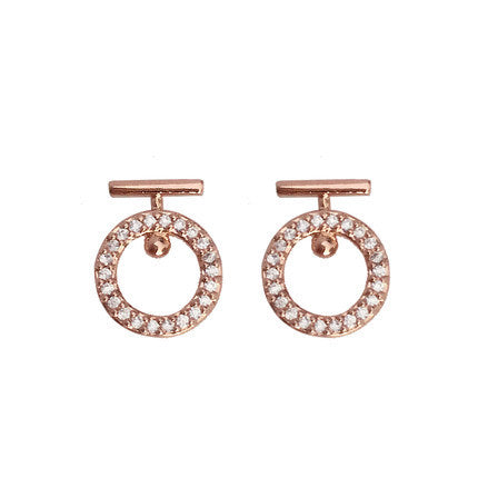 Rose Gold Ring Earrings Female Temperament Goddess Fan Korea Delicate Small Earrings Pure Silver Jane About New Earrings