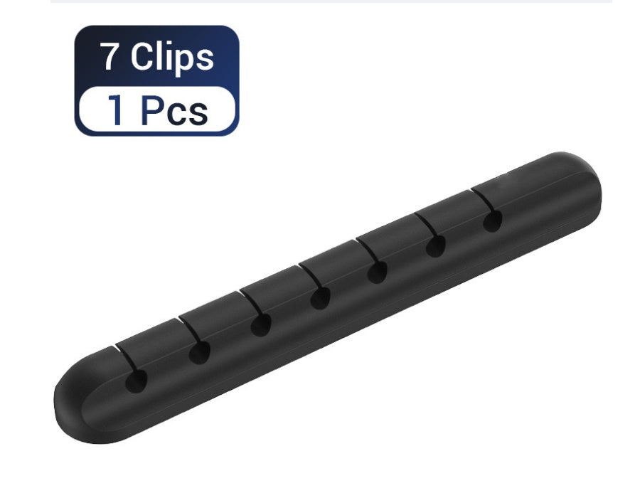 {{ brand }} Silicone Cable Organizer – USB Winder & Desktop Management Clips 7 clips - Silicone USB Cable Winder Desktop Cable