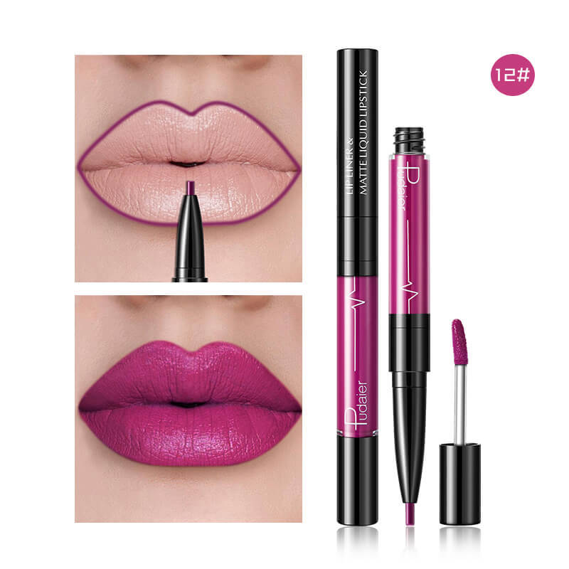 Pudaier Matte Lip Gloss & Liner 2-in-1 Kit Pudaier Matte Lip Gloss Lip Liner 2 in1 | Ectron Online