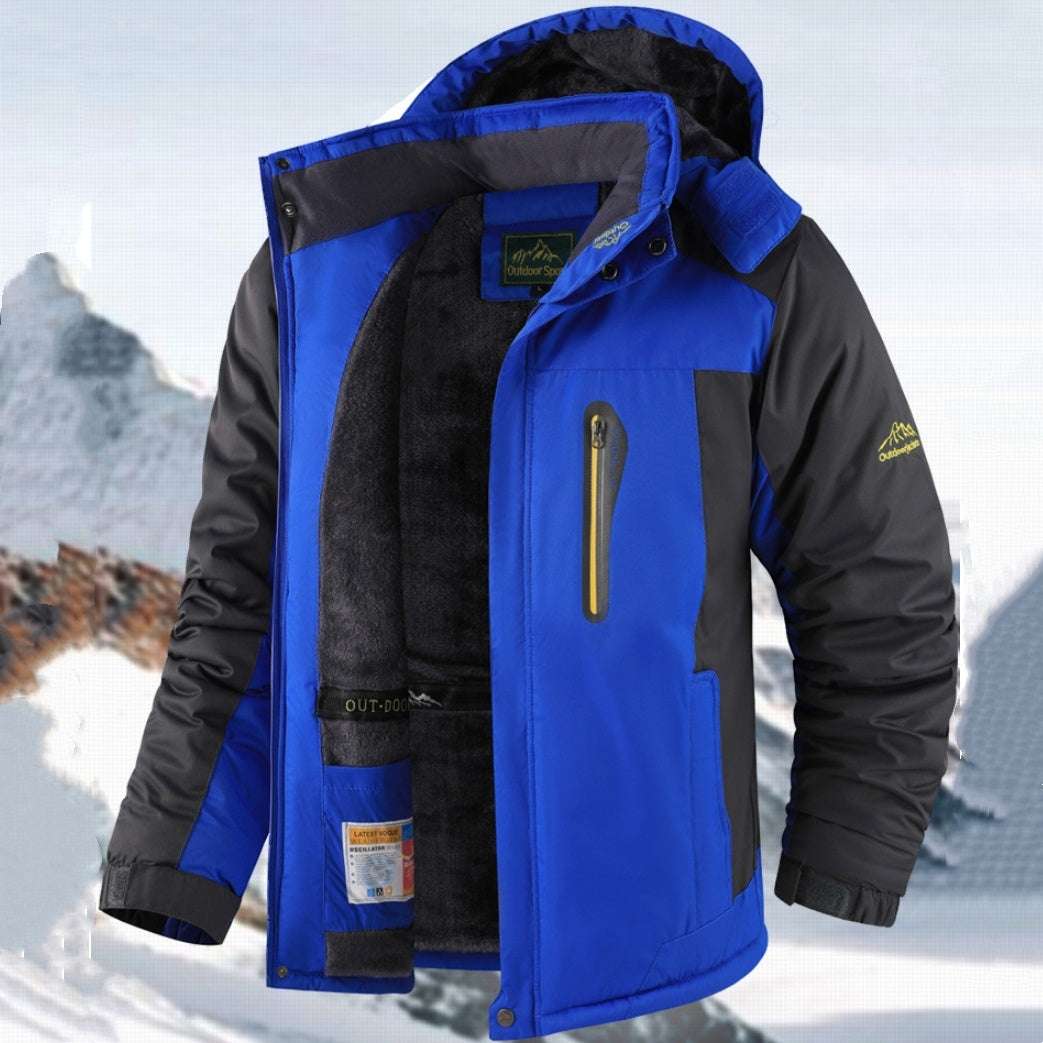 Fleece-lined Thick Jacket Men's Winter Mid-length Cotton-padded Coat