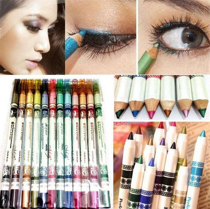 12 Colors Glitter Lip liner Eye Shadow Eyeliner Pencil Pen Makeup Cosmetics 12 Colors Glitter Lip liner Ey | Ectron Online