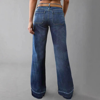 Women's Retro High-Waist Straight Jeans | Slimming All-Matching Denim Retro High Waist Straight Loose Slimming | Ectron Online