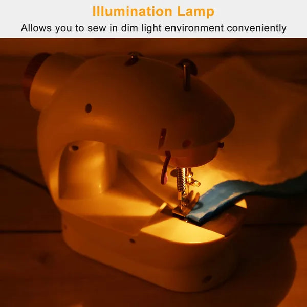 Portable Electric Sewing Machine - 2-Speed Overlock with Foot Pedal & LED